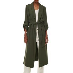 Aritzia Babaton Kahlo Robe Mid-Length Wrap Jacket Olive Green Small